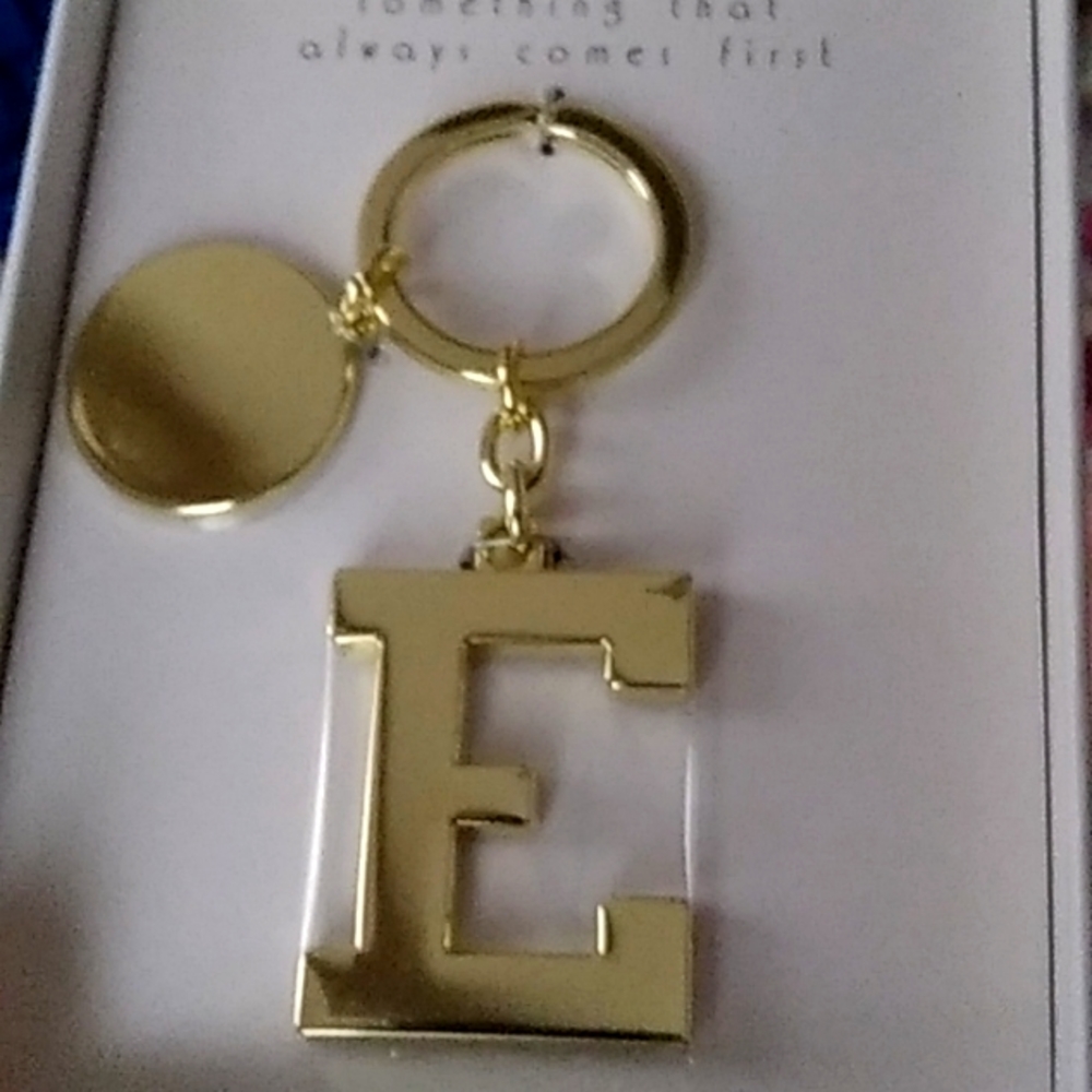 Gold Tone Letter E Key Chain from Things Remembered